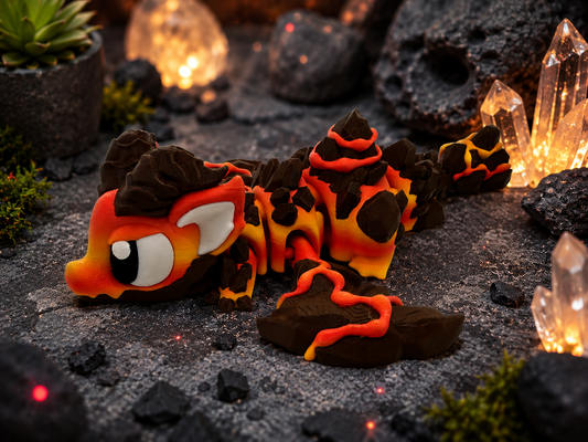 3D Printed Lava Dragon Articulated Medium Size