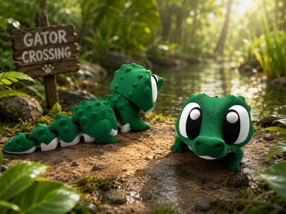 3D Printed Crocodile Palm Pet Desk Buddy Articulated Medium Size