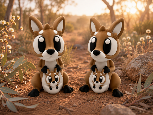 3D Printed Kangaroos Palm Pet Desk Buddy Articulated Medium Size