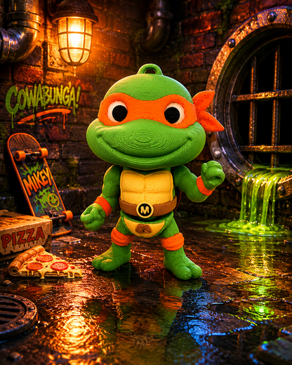 TMNT Inspired 3D Printed Articulated Keyring | Backpack & School Bag Charm Teenage Mutant Ninja Turtles