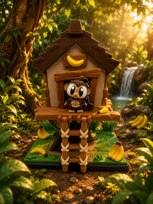 3D Printed Monkey Animal Playset Articulated