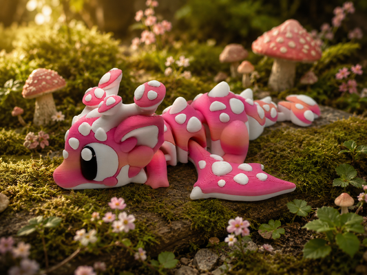 3D Printed Mushroom Dragon Articulated Medium Size