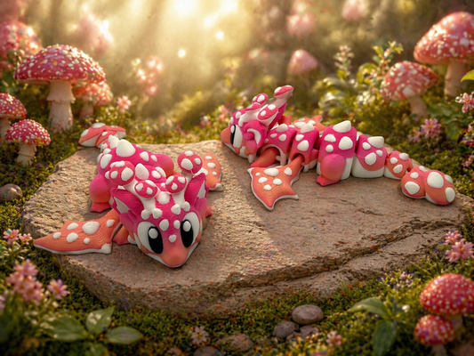3D Printed Mushroom Dragon Articulated