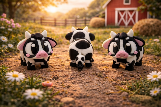 3D Printed Cows Articulated Keyring
