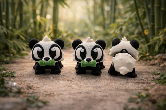 3D Printed Panda Articulated Flexi Fidget Keyring
