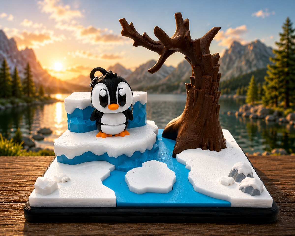3D Printed Penguin Animal Playset Articulated