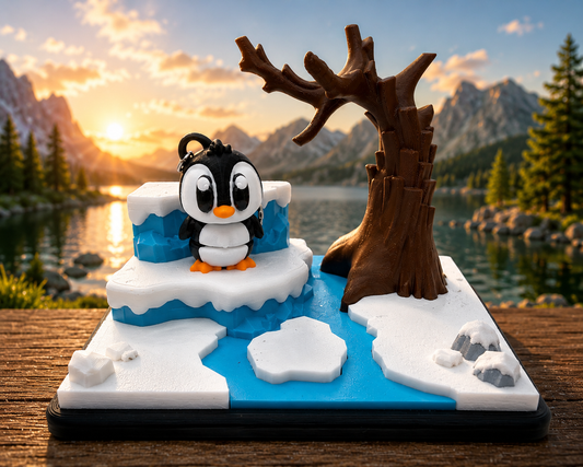 3D Printed Penguin Animal Playset Articulated