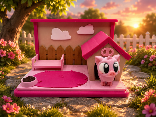 3D Printed Pig Animal Playset Articulated