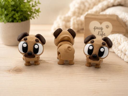 3D Printed Pugs Articulated Keyring