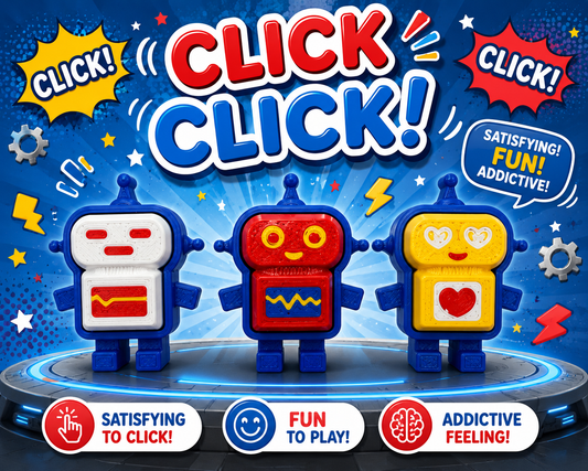Set of 3 Robot Clickers 3D Printed