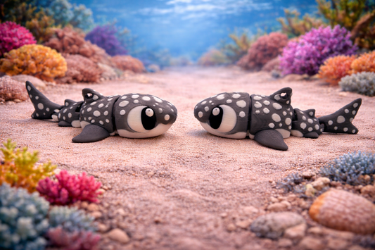 3D Printed Spotted Whale Sharks Articulated Keyring