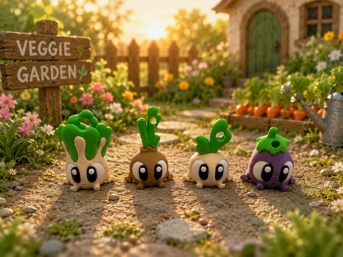 3D Printed Vegetable Veggie Keyring